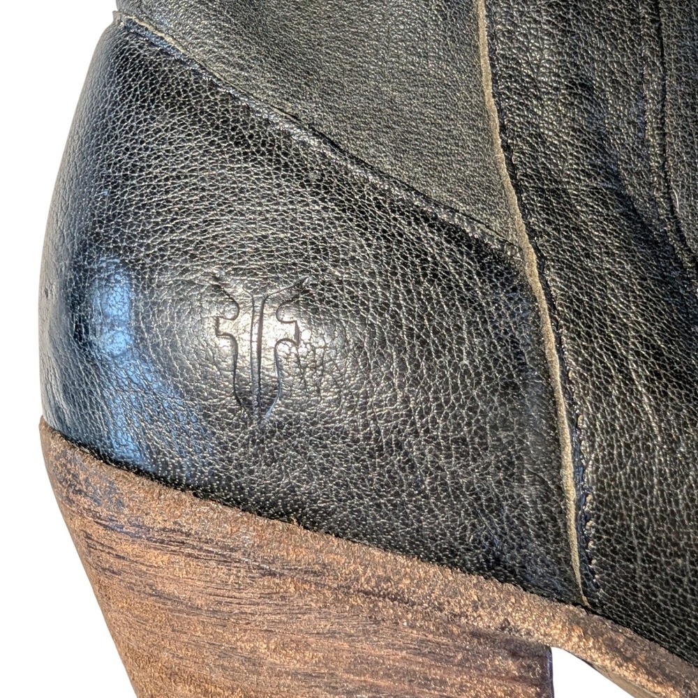 Frye Shirley Over The Knee Boots Black Leather Fold Over Cuff Womens 7.5B - Picture 6 of 8